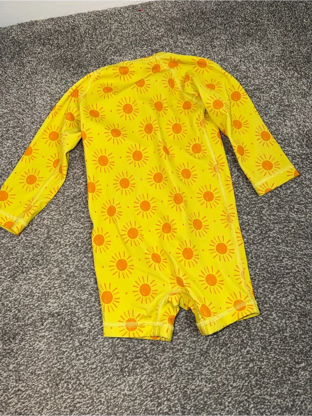 Hanna Andersson Yellow Baby Sunsuit swimsuit sun 12-18 months